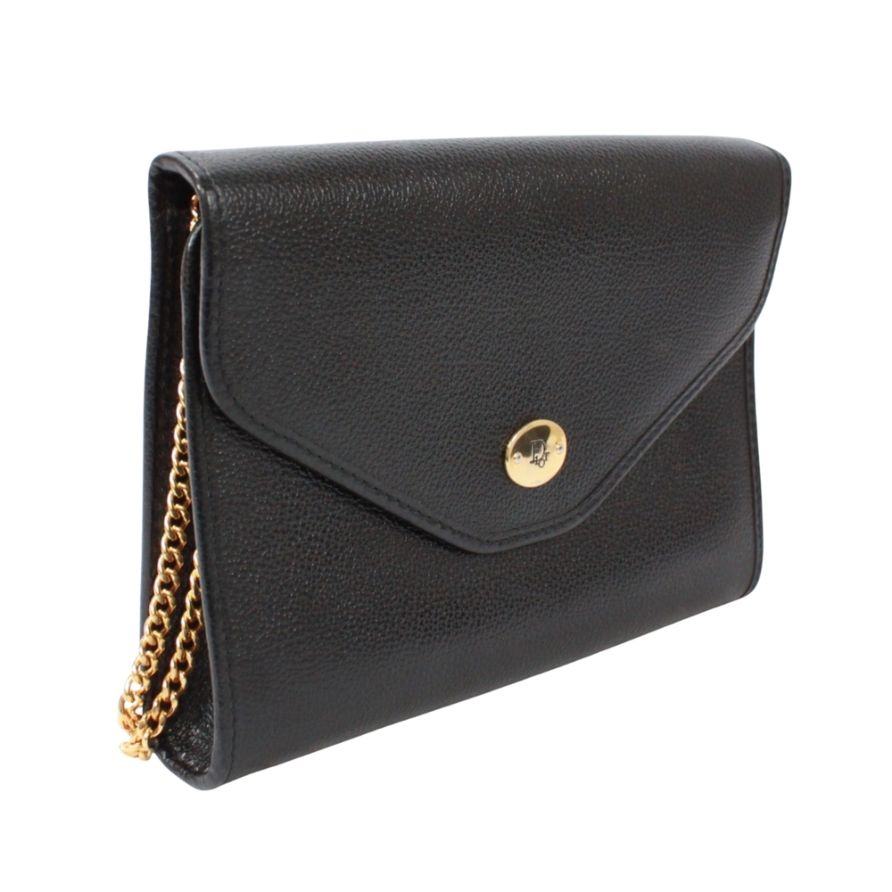 CHRISTIAN DIOR Vintage Black Leather Shoulder Bag - Picture 2 of 14